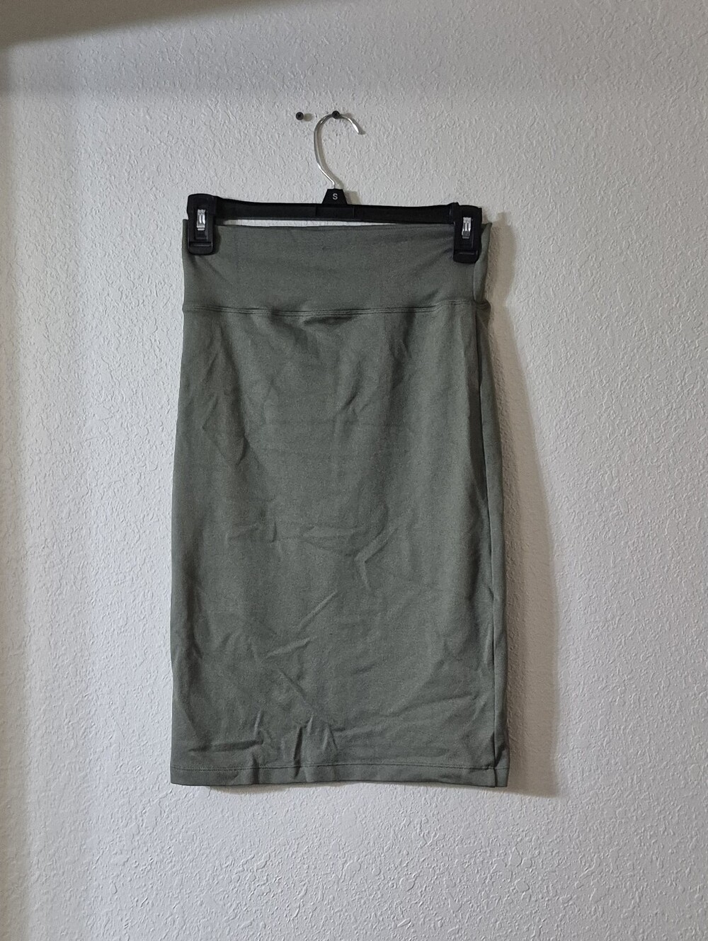 Stretch Olive Pencil Skirt for Women